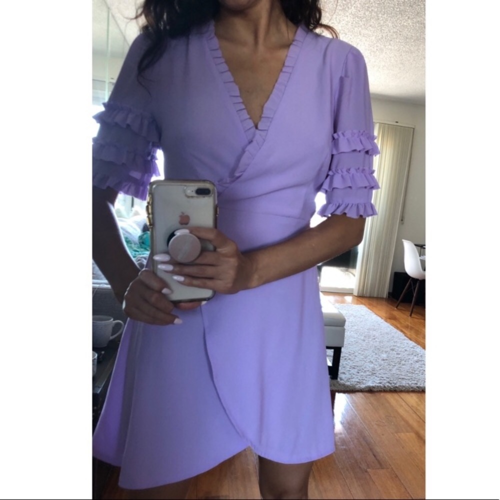 Lilac mini wrap dress